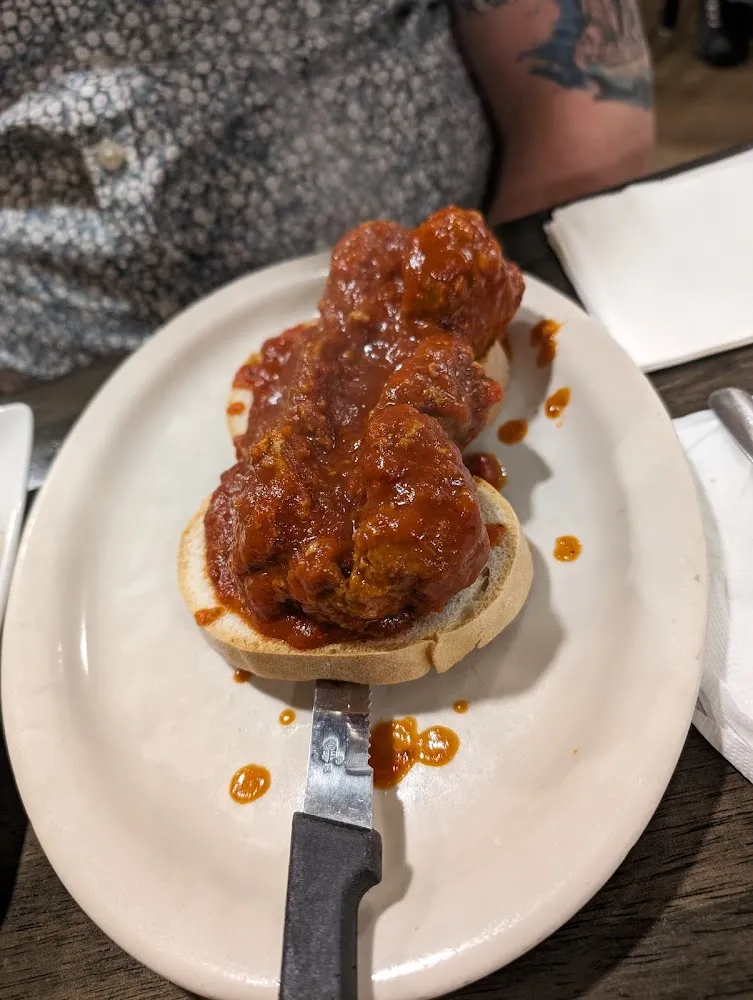 Open Faced Meatball Sandwich